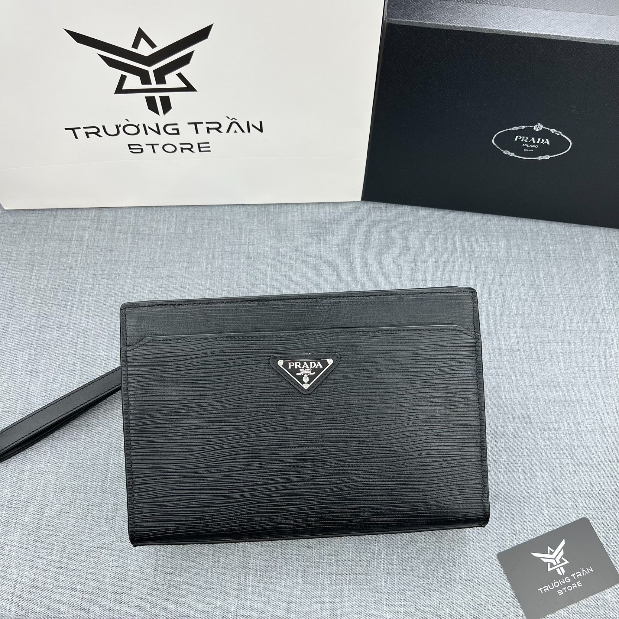 Clutch - Ví Khóa Vân Tay Prada - Nam - CLTT305