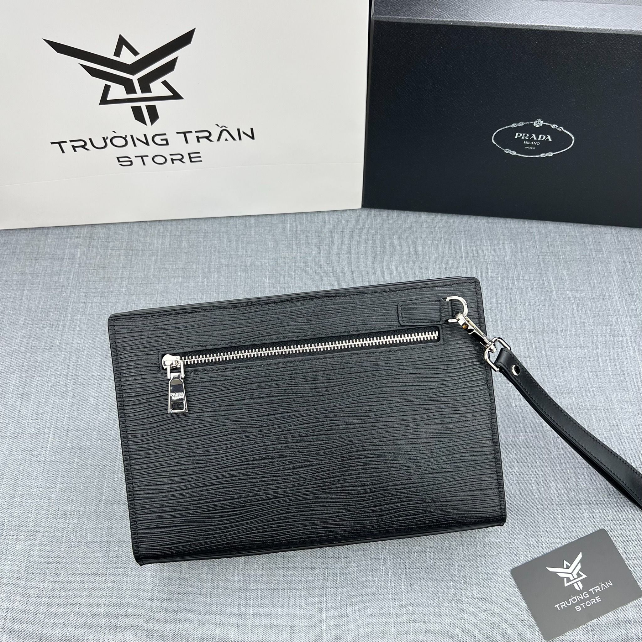 Clutch - Ví Khóa Vân Tay Prada - Nam - CLTT305