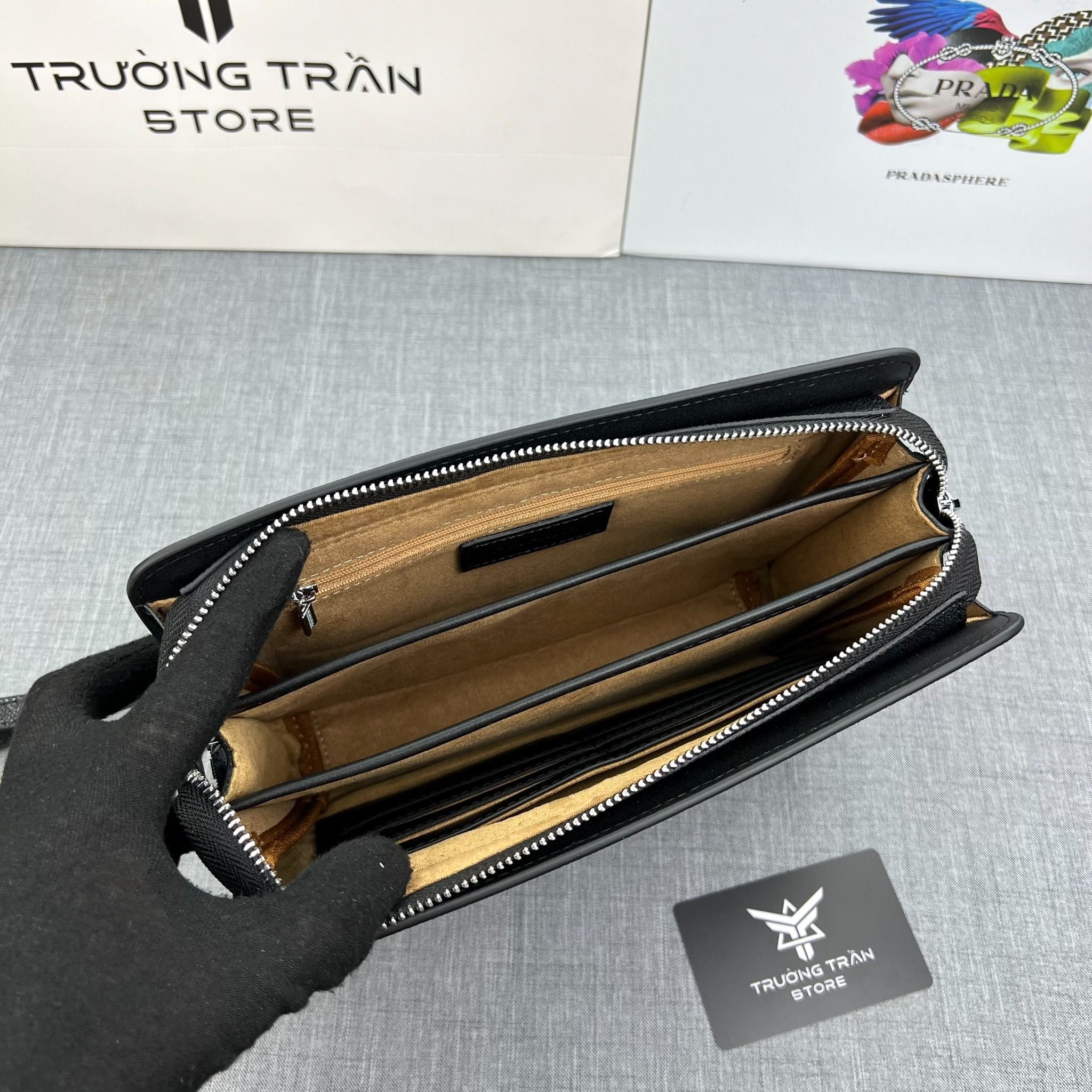 Clutch - Ví Khóa Số Prada - Nam - CLTT238