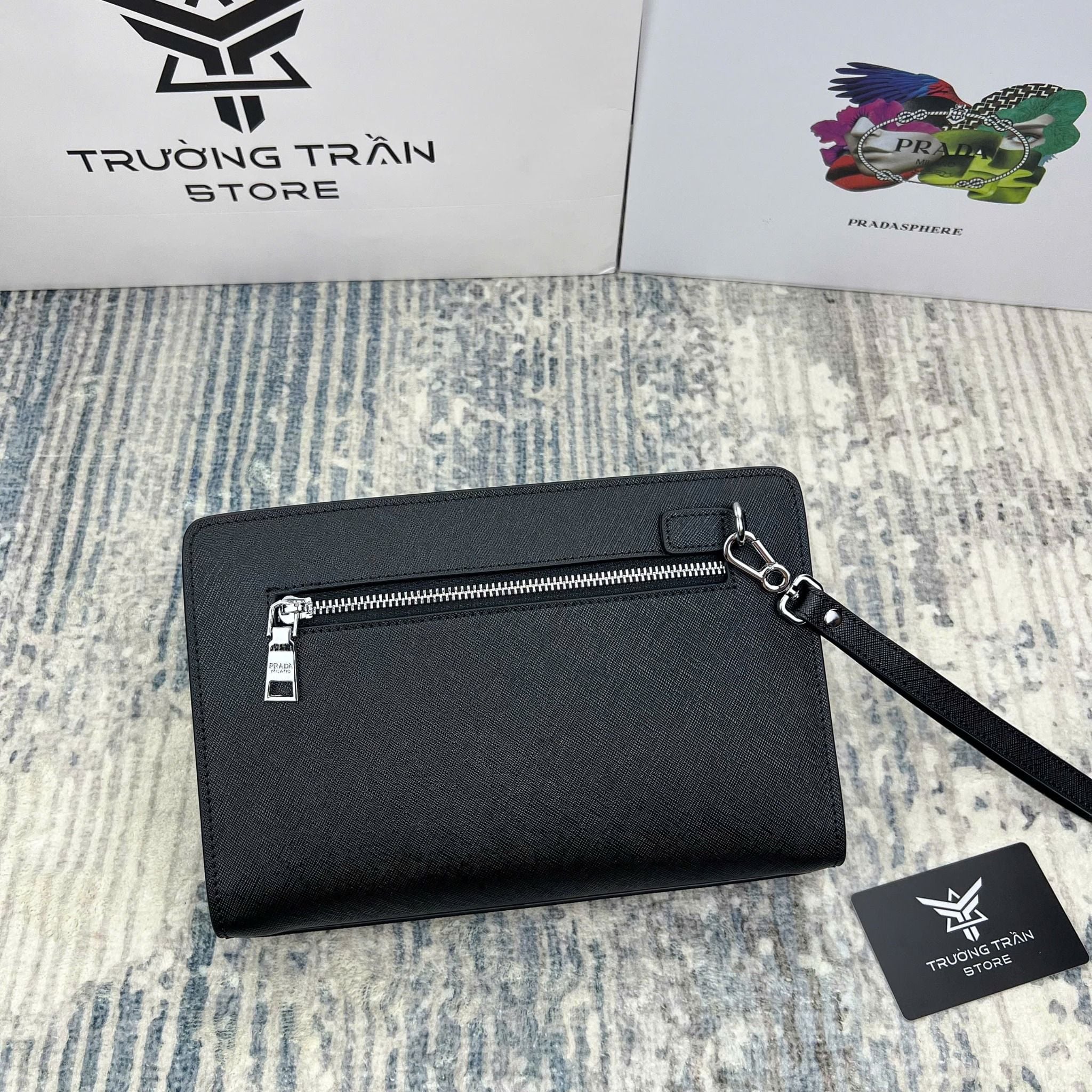 Clutch - Ví Khóa Vân Tay Prada - Nam - CLTT299