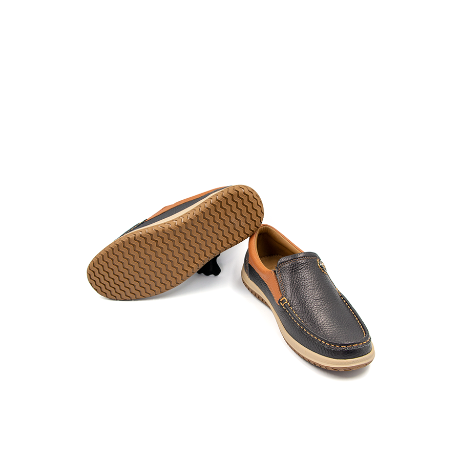  Giày Lười Nam Da Nubuck TOMOYO TMN22901 - Đen 