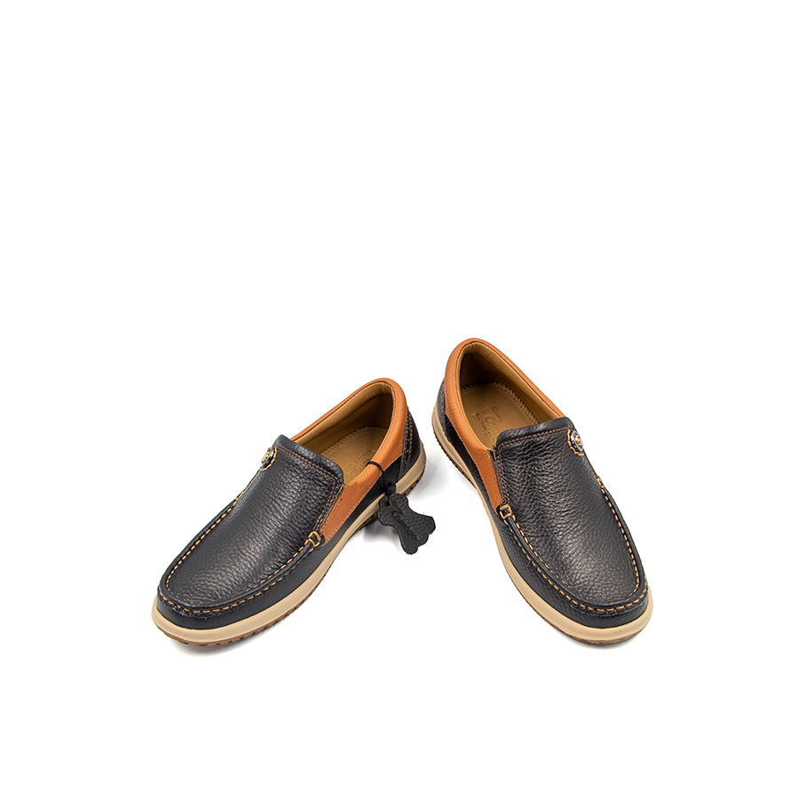  Giày Lười Nam Da Nubuck TOMOYO TMN22901 - Đen 