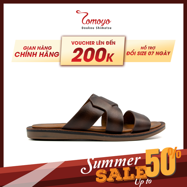  Dép Nam Da Bò Thật Tomoyo TMD10402 
