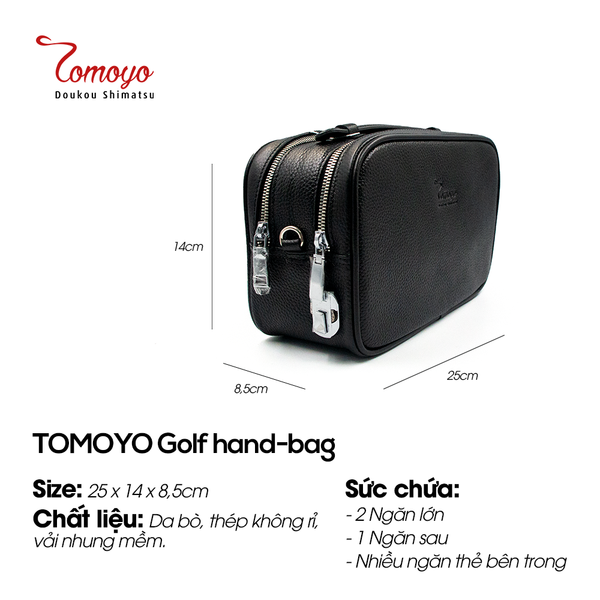 Túi Golf Cầm Tay Có Khoá - Dây Đeo Chéo Tháo Rời TOMOYO TVG00101 