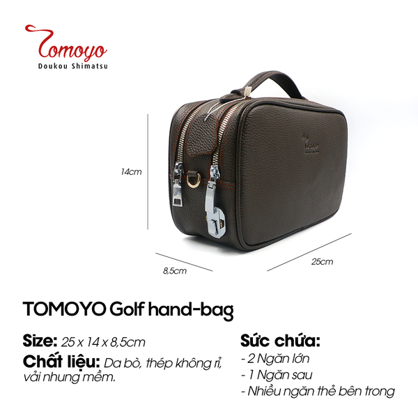  Túi Golf Cầm Tay Có Khoá - Dây Đeo Chéo Tháo Rời TOMOYO TVG00102 