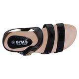  Sandal nữ Bitas đế bằng SYN.161_DEN_39 