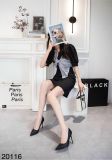  giày nữ 9p vân kẻ ô vuông AMPG_20116_DEN_36_ 