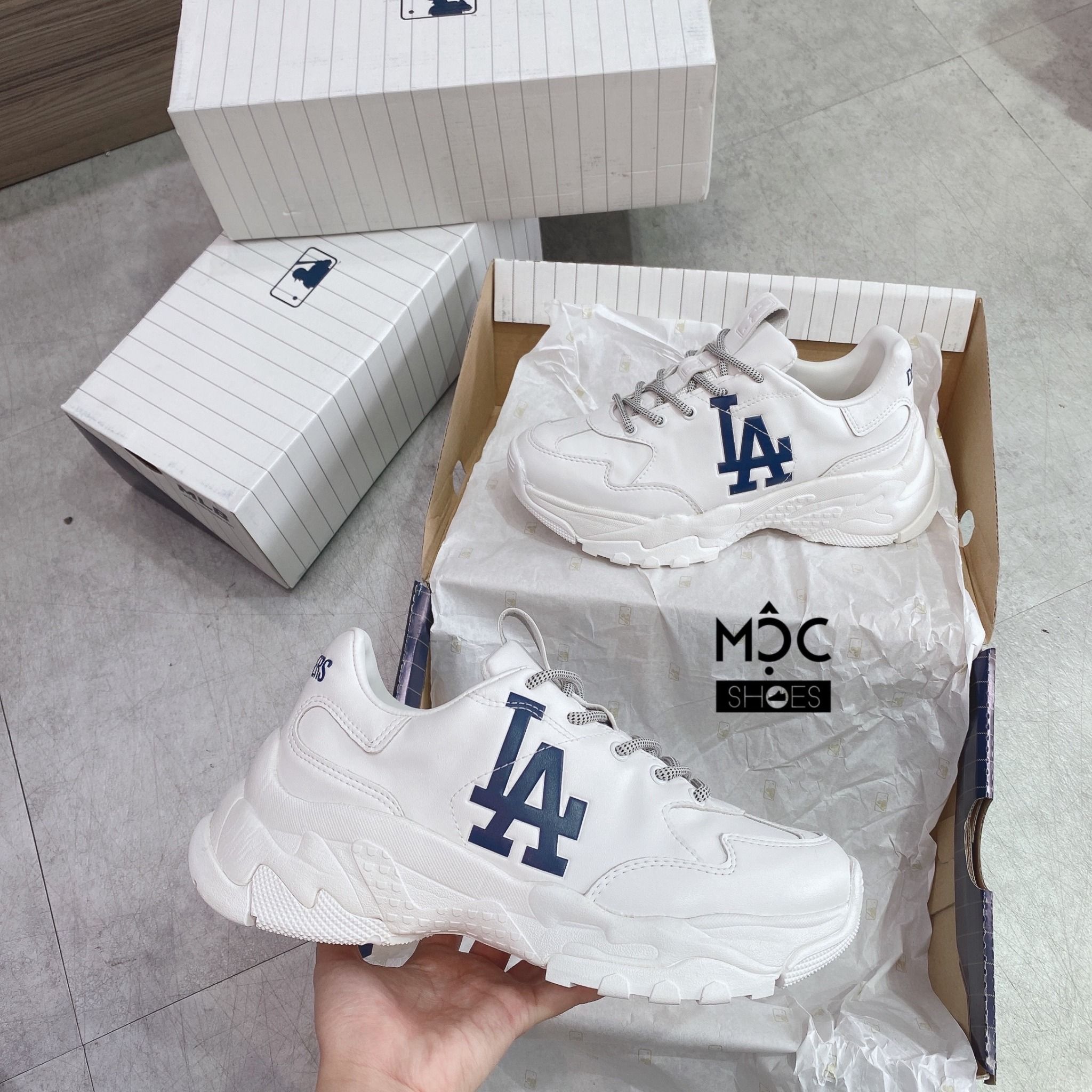 Giày MLB Chunky Low LA Dodgers Shoes Blue 3ASHU211N07BLD