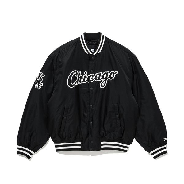  2677 - HÀNG CHÍNH HÃNG - ÁO KHOÁC BOMBER PHAO NEW ERA CHICAGO - BLACK - CODE: 14397917 