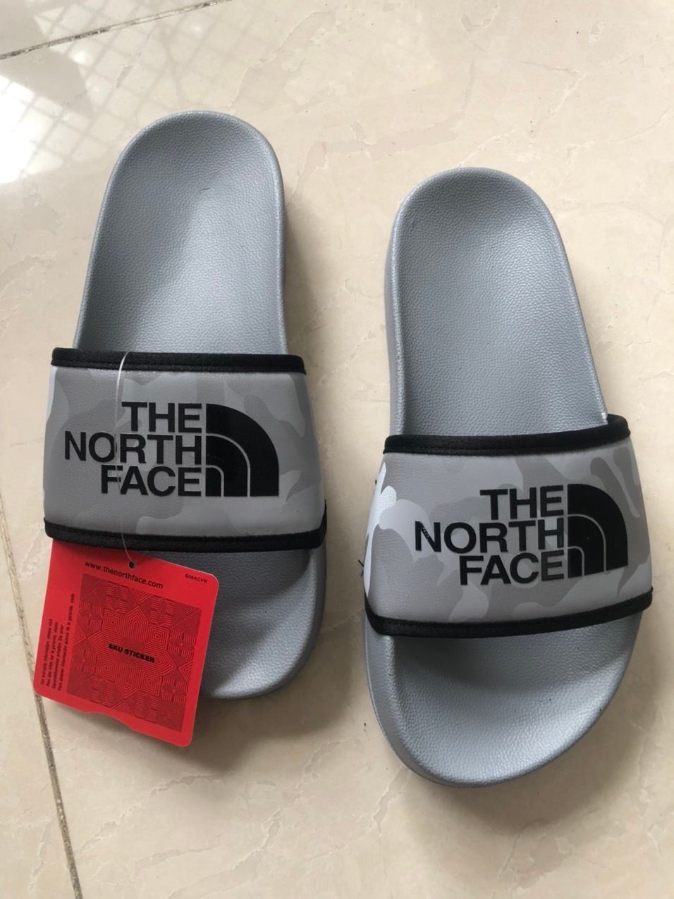  0306 - HÀNG CHÍNH HÃNG - DÉP THE NORTH FACE BASE CAMP SLIDE III - XÁM CAMO - *GREY CAMO* - 2022 