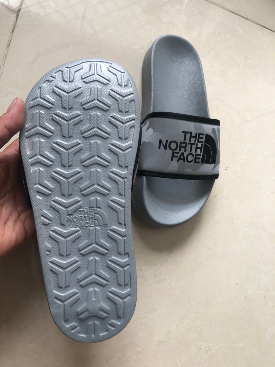  0306 - HÀNG CHÍNH HÃNG - DÉP THE NORTH FACE BASE CAMP SLIDE III - XÁM CAMO - *GREY CAMO* - 2022 