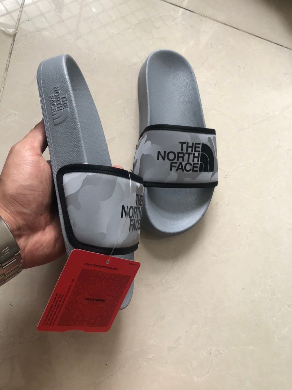  0306 - HÀNG CHÍNH HÃNG - DÉP THE NORTH FACE BASE CAMP SLIDE III - XÁM CAMO - *GREY CAMO* - 2022 