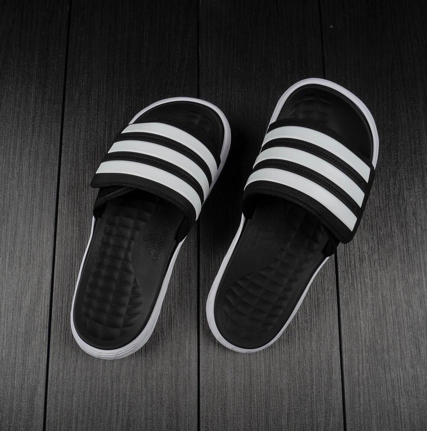  0195 - HÀNG CHÍNH HÃNG - DÉP ADIDAS DURAMO SL SLIDE - ĐEN SỌC TRẮNG - *BLACK/WHITE* - 2021** - Code: FY8786 