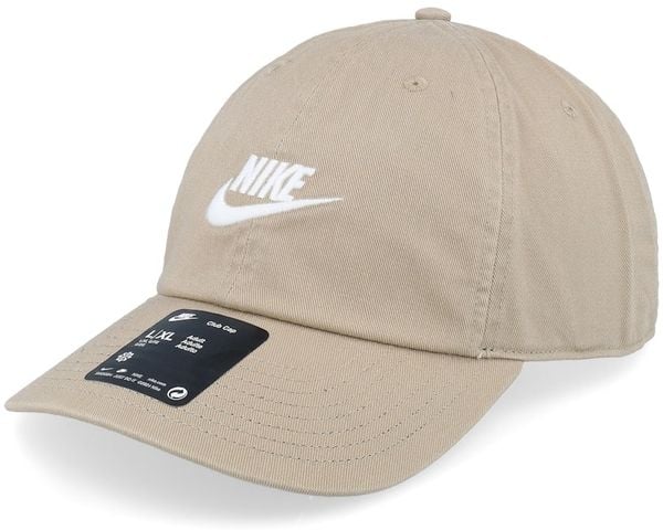  2672 - HÀNG CHÍNH HÃNG - MŨ - NÓN NIKE BEGIE - SWOOSH TRẮNG 