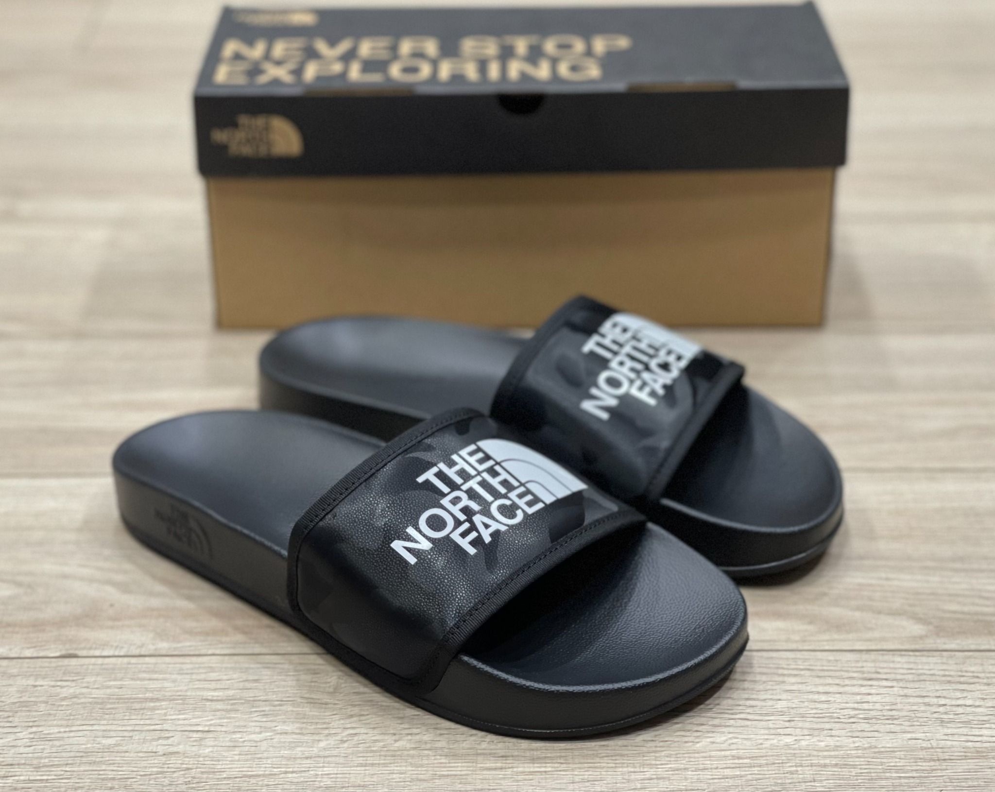  0305 - HÀNG CHÍNH HÃNG - DÉP THE NORTH FACE BASE CAMP SLIDE III - ĐEN CAMO - *BLACK CAMO* - 2022 