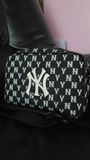  0432 - HÀNG CHÍNH HÃNG - TÚI MLB ĐEO CHÉO Monogram (LỚN) Cross Bag New York Yankees *BLACK* - Code: 3ACRM012N-50BKS 