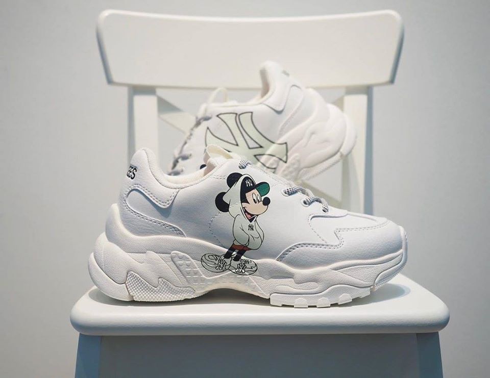  0031 - HÀNG CHÍNH HÃNG - GIÀY SNEAKER MLB BIG BALL CHUNKY MICKEY NY - *MÀU TRẮNG LOGO MICKEY* - 2021** - Code: 32SHCK941 50| 