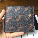  1767 - HÀNG CHÍNH HÃNG - Ví Coach Ngắn *Đen* Hoạ Tiết xe ngựa cam 850K *2024 