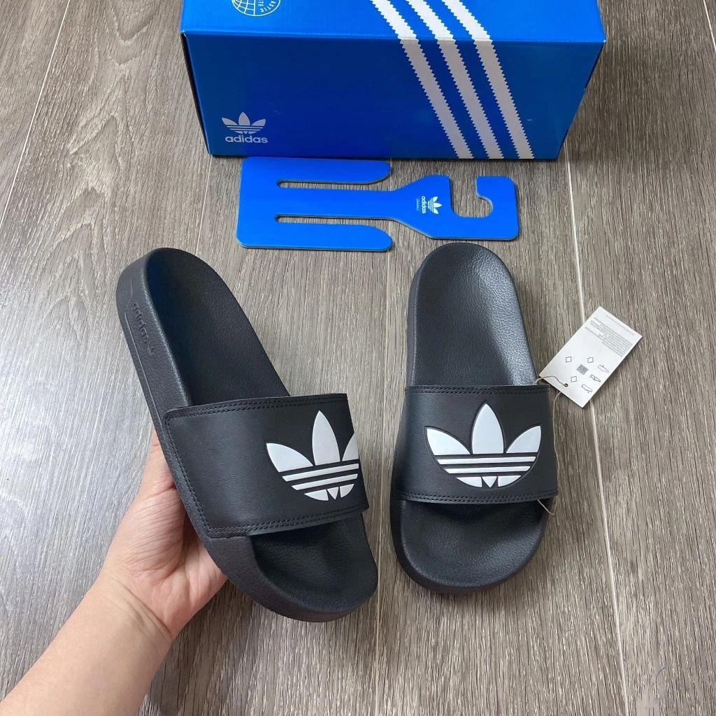  0925 - *CHÍNH HÃNG* Dép Adidas Lite - Đen logo cỏ ba lá - Code: EG8271 