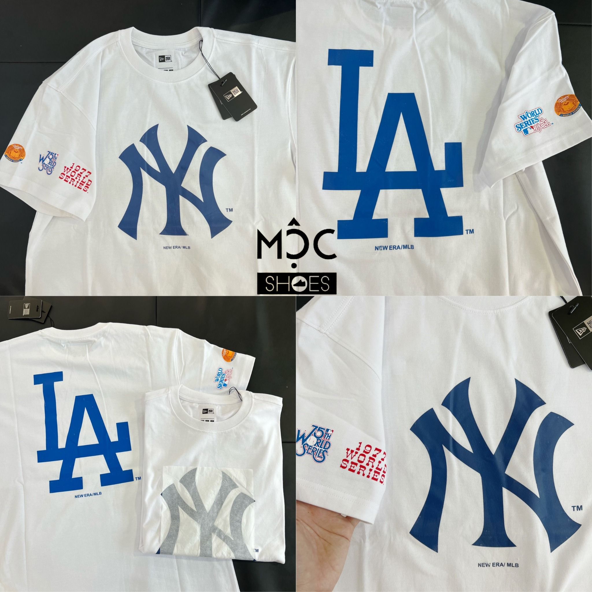  0849 - HÀNG CHÍNH HÃNG - ÁO THUN NEW ERA - YANKEES RIVARY (2 LOGO) *TRẮNG* - WHITE - Code: 13334707 