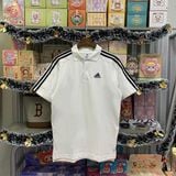  2565 - HÀNG CHÍNH HÃNG - ÁO ADIDAS POLO 2 SỌC LOGO NHỎ TRẮNG - * WHITE * CODE : IC9312 