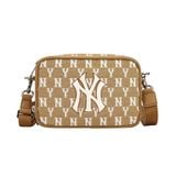 0430 - HÀNG CHÍNH HÃNG - TÚI MLB ĐEO CHÉO Monogram (Mini) Cross Bag New York Yankees *Beige* - Code: 32BGDM111-50B 