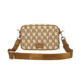  0430 - HÀNG CHÍNH HÃNG - TÚI MLB ĐEO CHÉO Monogram (Mini) Cross Bag New York Yankees *Beige* - Code: 32BGDM111-50B 