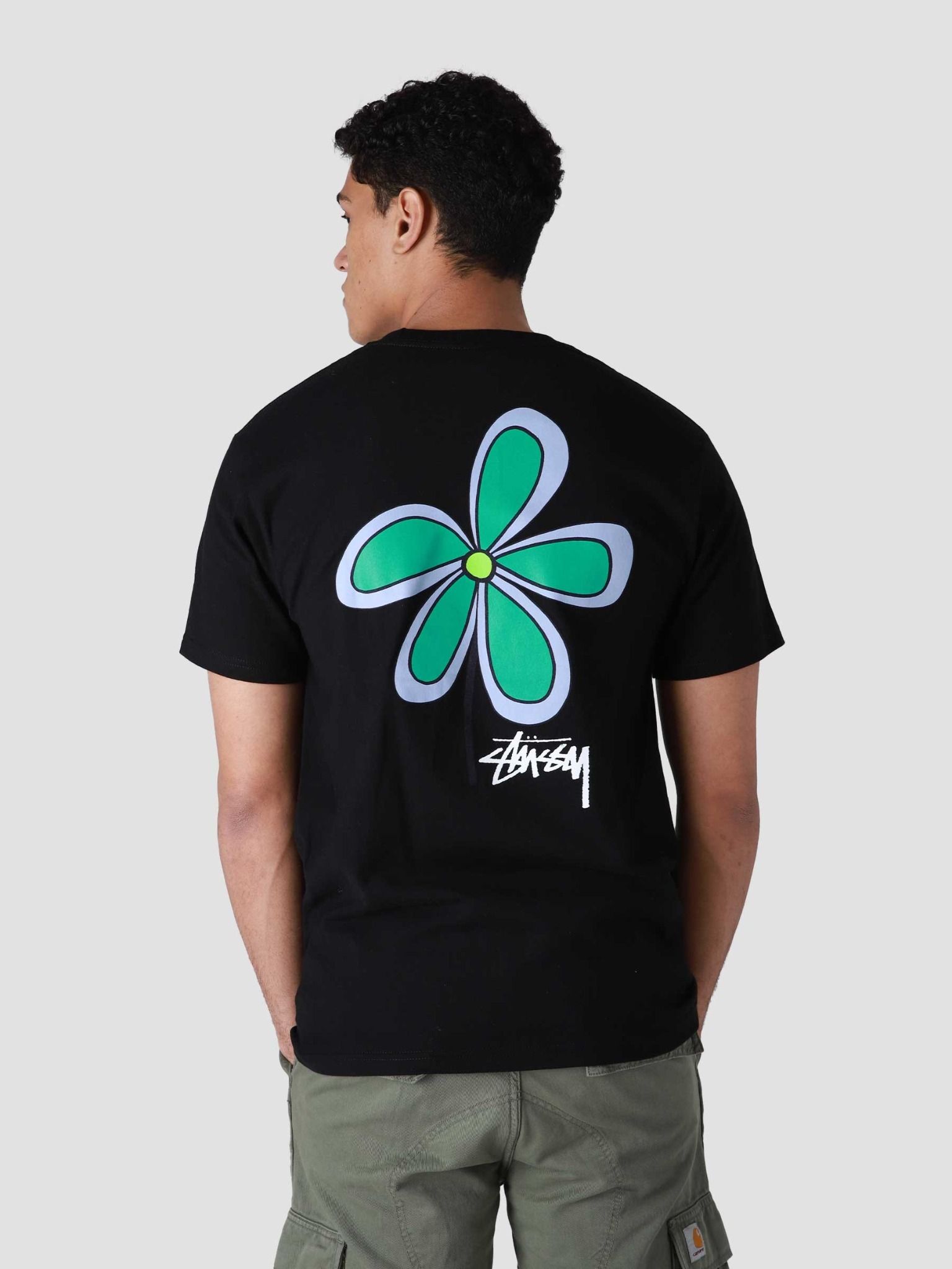  1134 - HÀNG CHÍNH HÃNG - ÁO THUN STUSSY -  STUSSY FLOWER - BLACK 