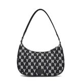  0398 - HÀNG CHÍNH HÃNG - TÚI MLB MONOGRAM HOBO BAG NEW YORK - ĐEN - CODE: 3ABQS012N-50BKS 