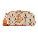  1238 - HÀNG CHÍNH HÃNG - Túi Đeo Chéo MLB Dia Monogram Jacquard Mini Boston Red Sox - Kem - CODE : 3ACRS013N-43SAL 
