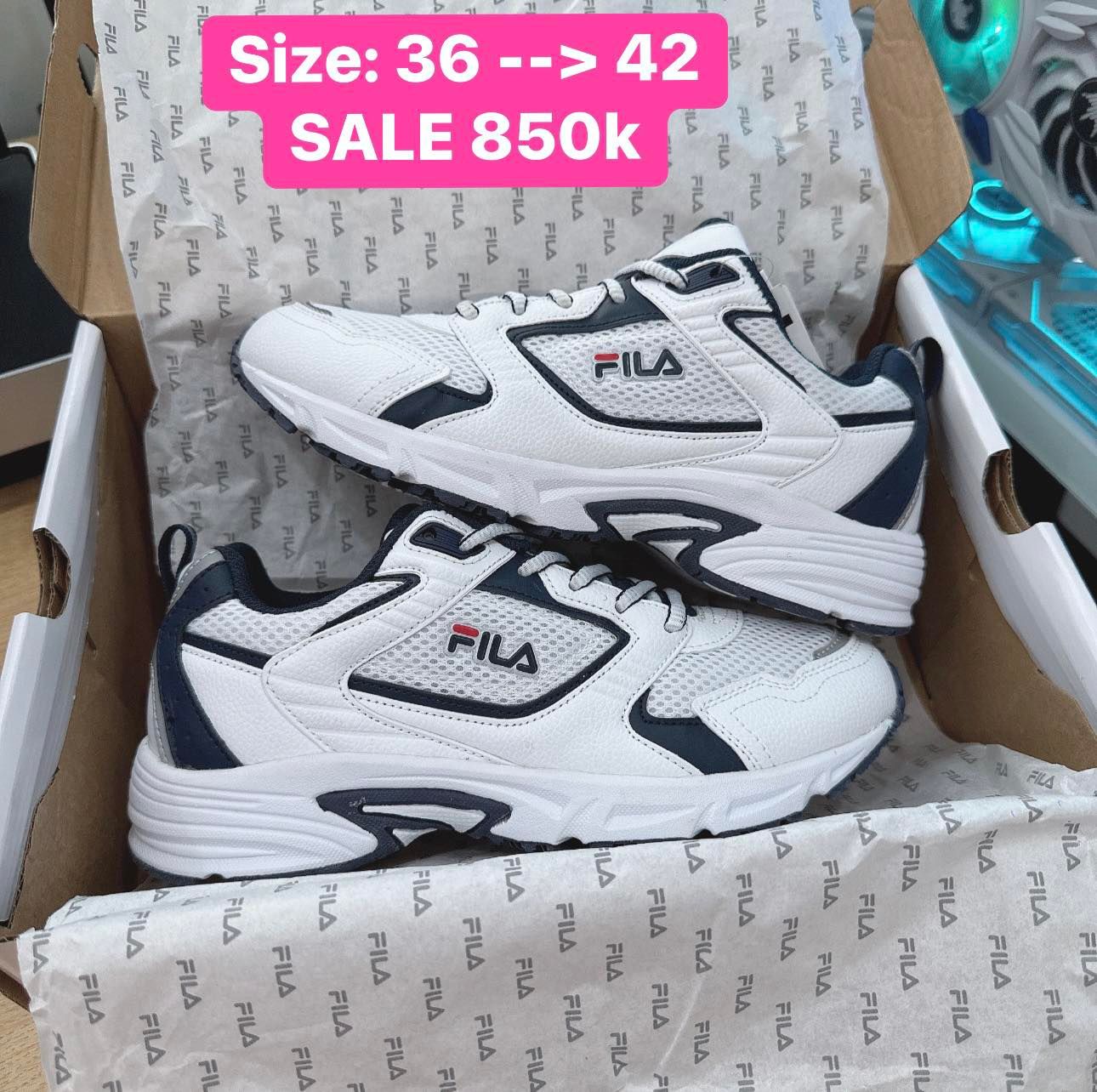  1737 - HÀNG CHÍNH HÃNG - GIÀY FILA Plumber MÀU Trắng NAVY SALE Khủng *2024* 