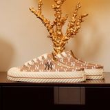  0401 - HÀNG CHÍNH HÃNG - GIÀY MLB MULE *ĐẠP GÓT* Monogram Màu Nâu CREAM  - *MONO NÂU CREAM* - 2023** - Code: 3AMUM212N-50BGD 