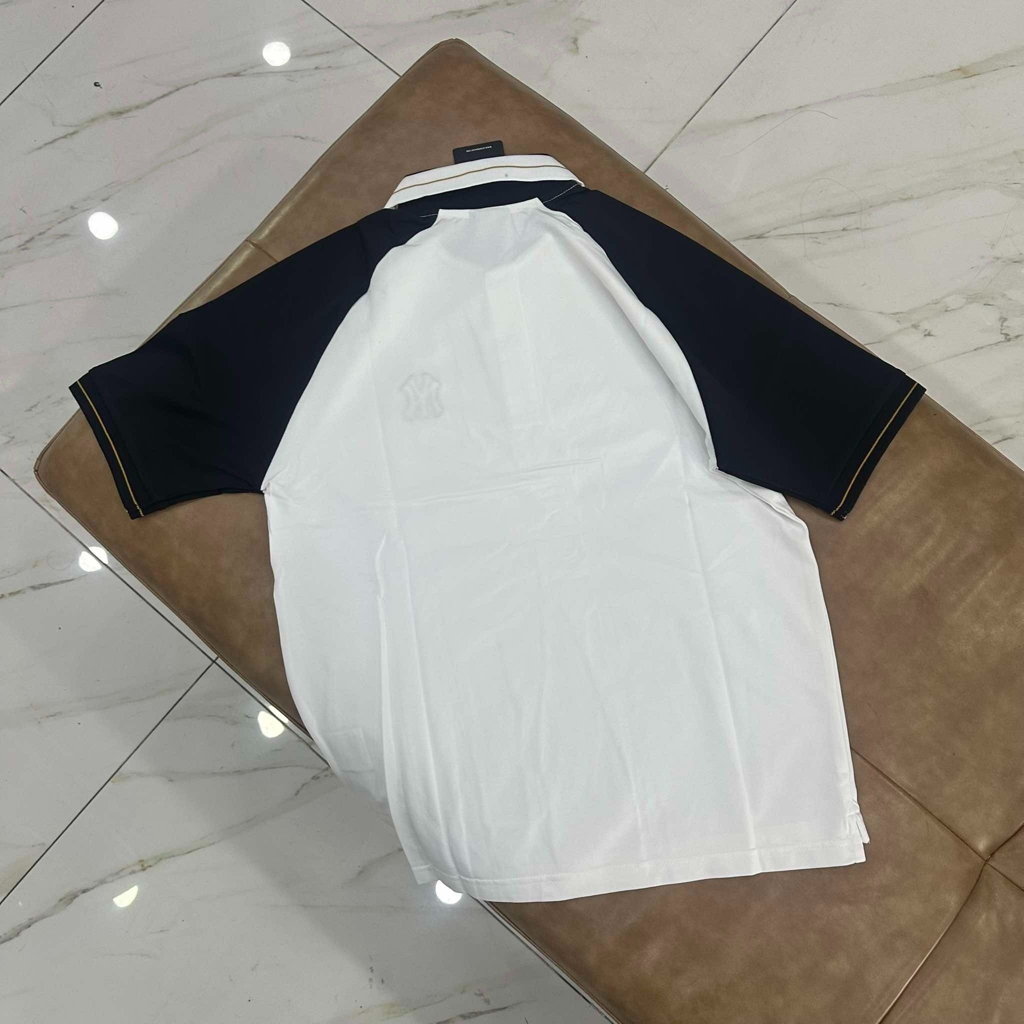 2710 - HÀNG CHÍNH HÃNG - ÁO THUN POLO NEW ERA - NY TAY ĐEN - TRẮNG - CODE: 14852232 