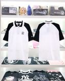  2710 - HÀNG CHÍNH HÃNG - ÁO THUN POLO NEW ERA - NY TAY ĐEN - TRẮNG - CODE: 14852232 