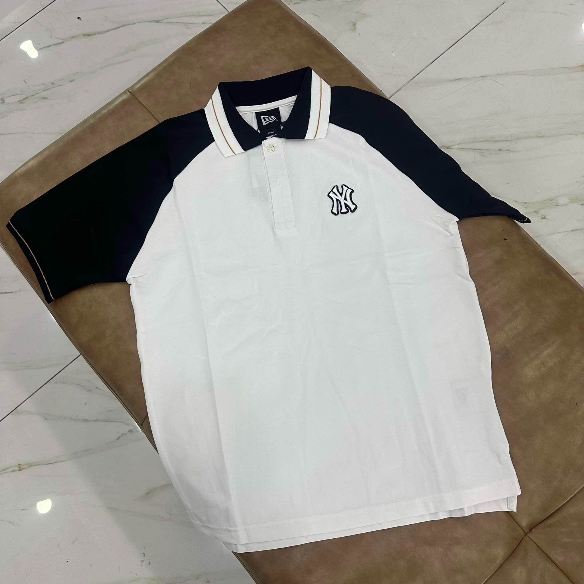  2710 - HÀNG CHÍNH HÃNG - ÁO THUN POLO NEW ERA - NY TAY ĐEN - TRẮNG - CODE: 14852232 
