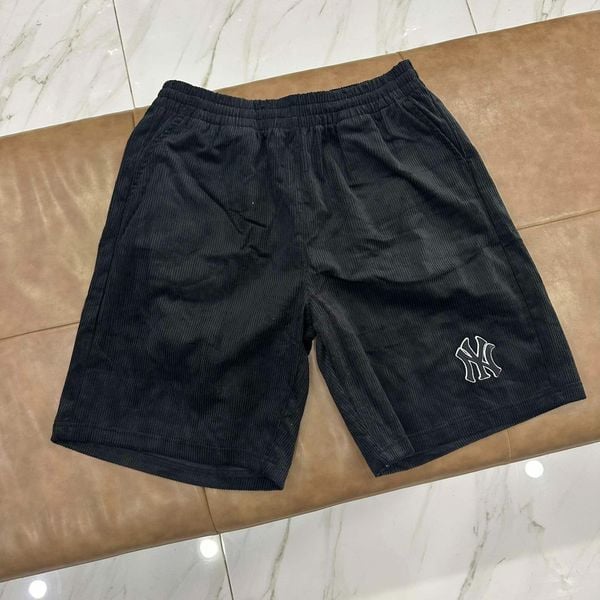  2715 - HÀNG CHÍNH HÃNG - QUẦN MLB - ĐEN NHUNG TÂM 