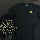  0779 - HÀNG CHÍNH HÃNG - ÁO THUN NEW ERA - NY VIỀN GOLD LOGO BASIC ĐEN - *BLACK* - Code: 12360543 