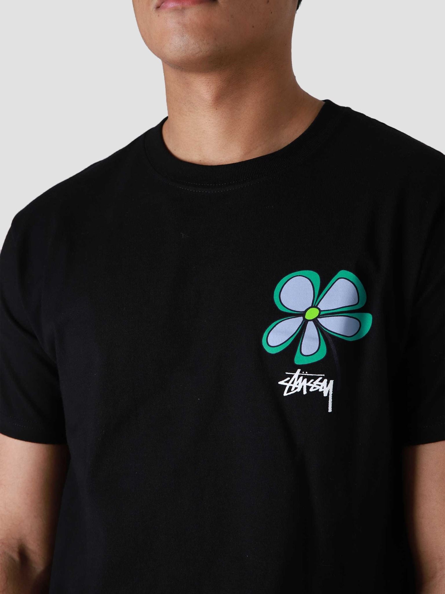  1134 - HÀNG CHÍNH HÃNG - ÁO THUN STUSSY -  STUSSY FLOWER - BLACK 