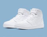  0039 - HÀNG CHÍNH HÃNG - GIÀY AIR JORDAN 1 MID - TRIPLE WHITE *WHITE* - 2021** - Code: 554724-130 