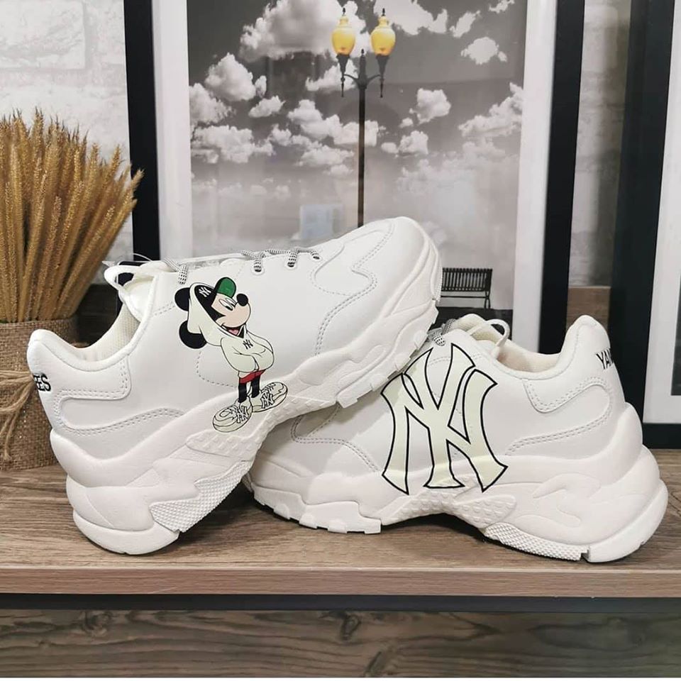  0031 - HÀNG CHÍNH HÃNG - GIÀY SNEAKER MLB BIG BALL CHUNKY MICKEY NY - *MÀU TRẮNG LOGO MICKEY* - 2021** - Code: 32SHCK941 50| 