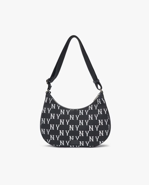  2721 - HÀNG CHÍNH HÃNG - Túi MLB Hobo Bag - NY Monogram - Đen (Size TO) - Code: 3ABQL023N 50BKS 
