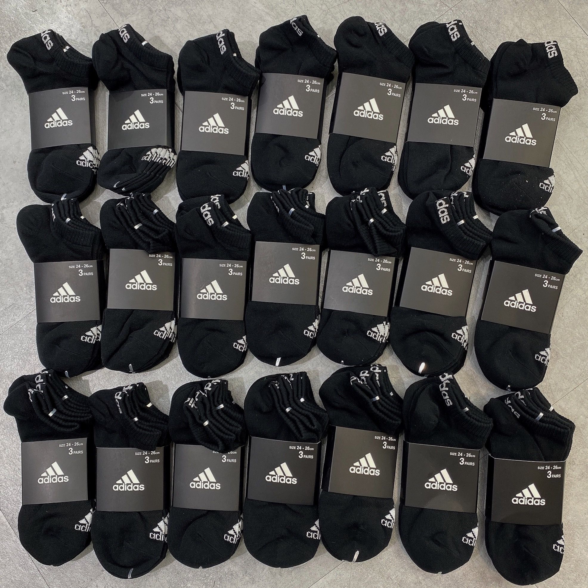  0409 - HÀNG CHÍNH HÃNG - VỚ ADIDAS - CỔ THẤP -  *BLACK/WHITE* 