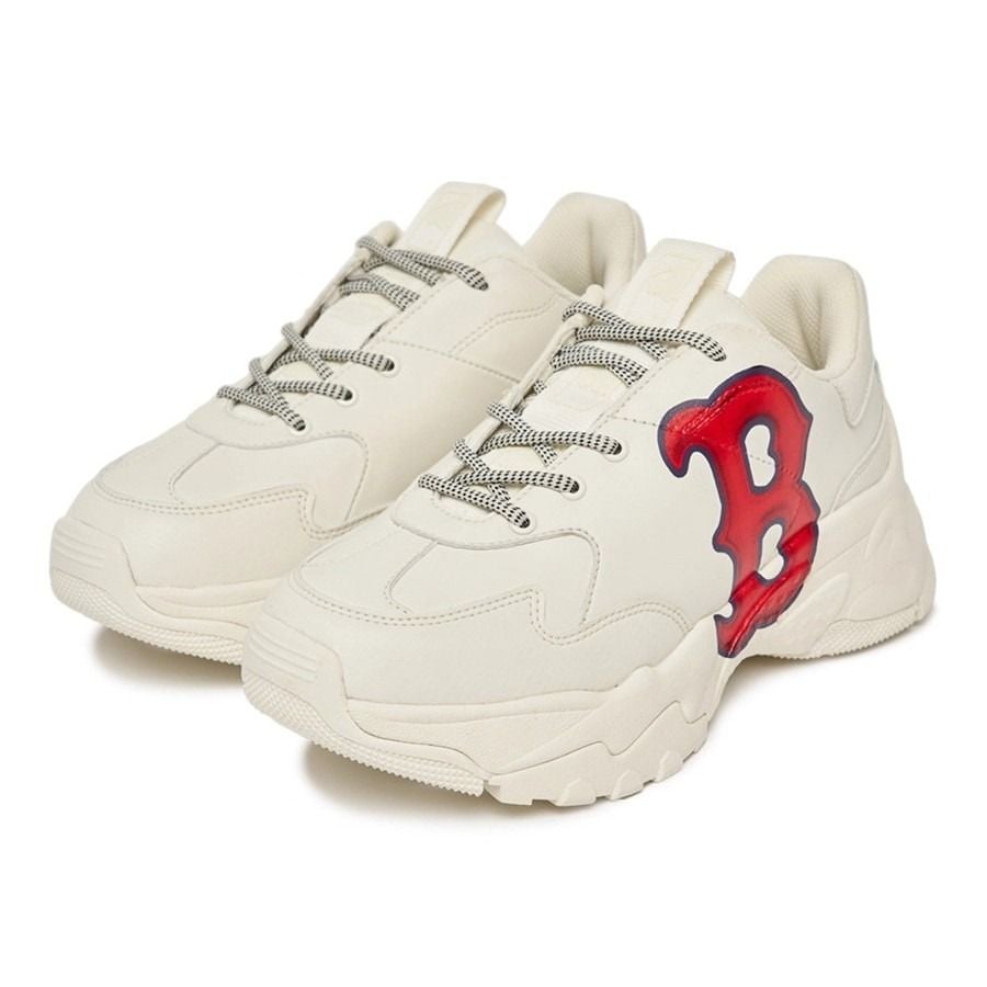  1097 - HÀNG CHÍNH HÃNG - GIÀY SNEAKER MLB BIG BALL CHUNKY - 3D Logo Boston Red Sox Ivory - *TRẮNG* - Code: 3ASHCS12N-43RDS 