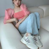  0468 - HÀNG CHÍNH HÃNG - GIÀY MLB CHUNKY JOGGER NEW YORK YANKEES - *IVORY* - Code: 32SHX1111-50i 