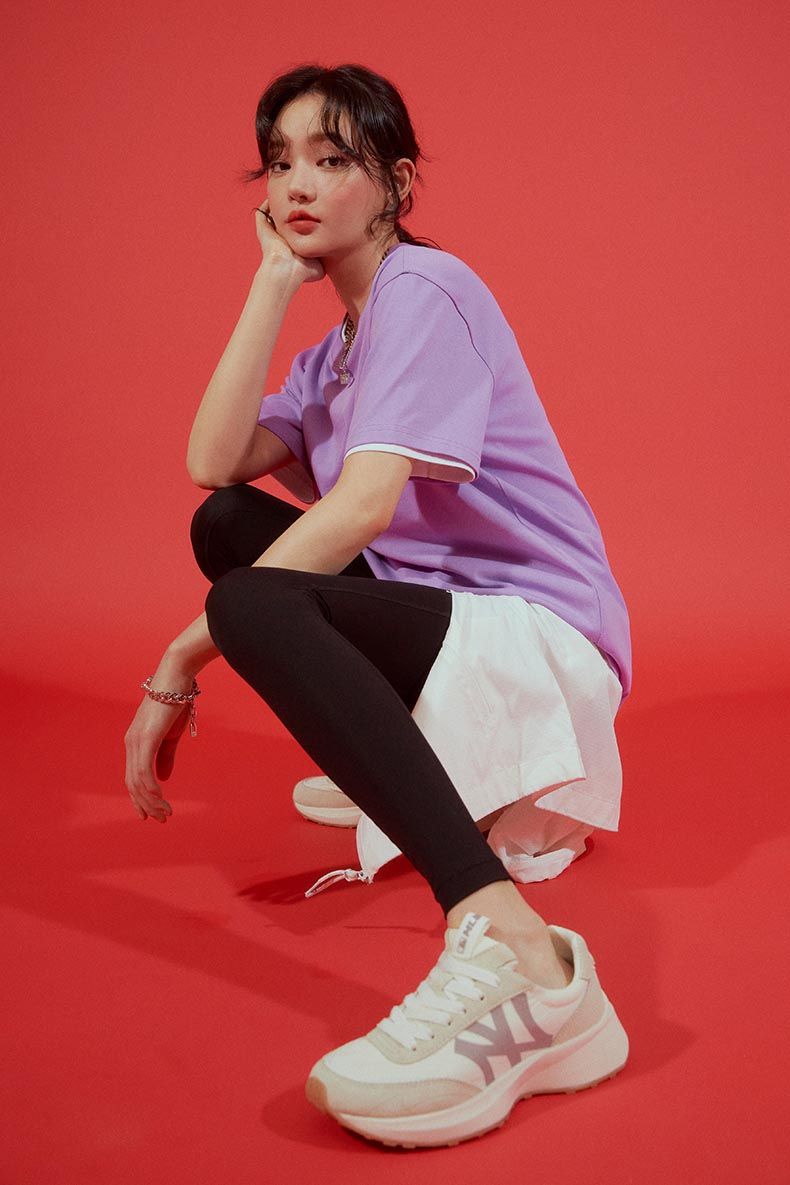  0468 - HÀNG CHÍNH HÃNG - GIÀY MLB CHUNKY JOGGER NEW YORK YANKEES - *IVORY* - Code: 32SHX1111-50i 