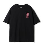  2258 - HÀNG CHÍNH HÃNG - ÁO THUN FIER DE MOI - PINK LONG LEG BEAR FRONT - ĐEN 