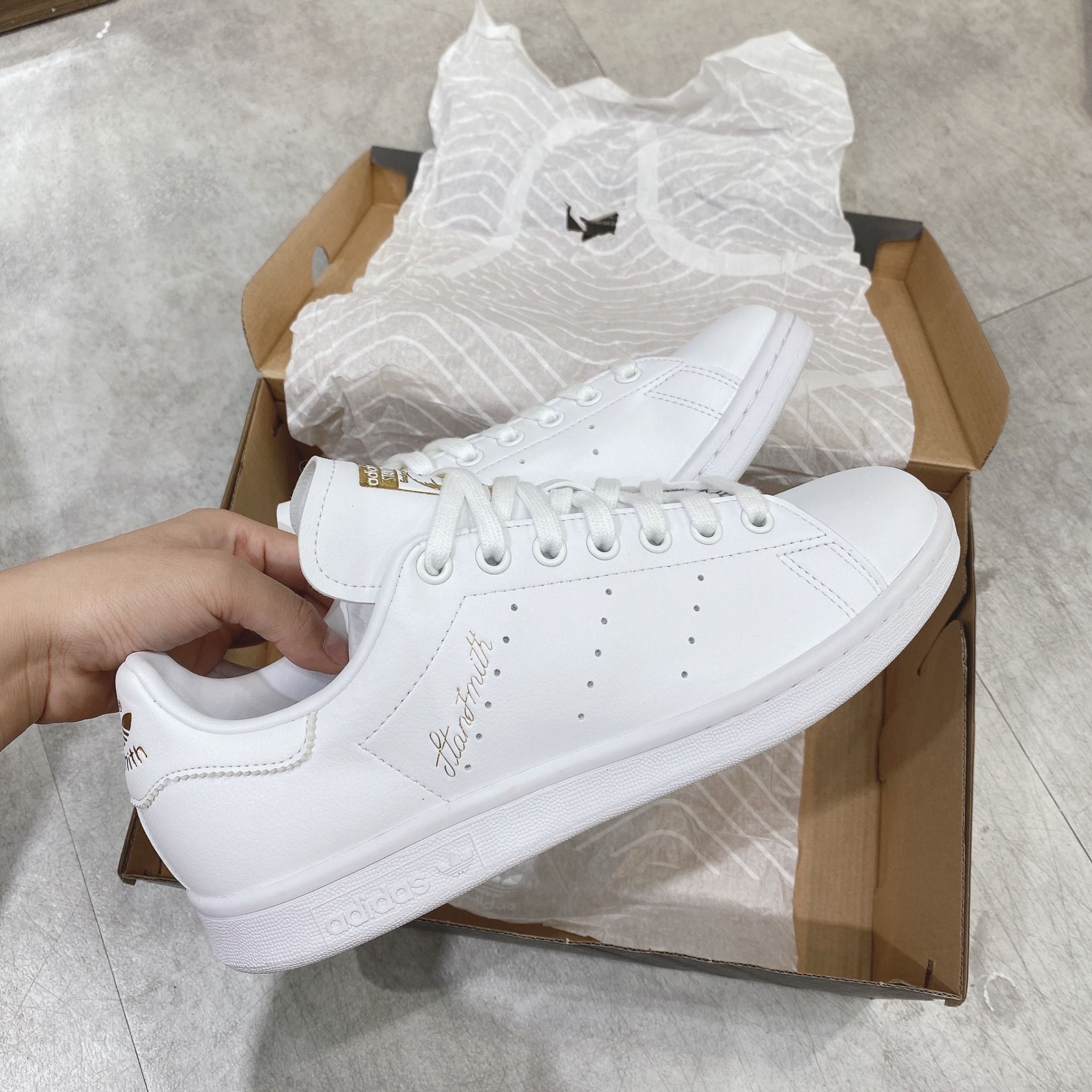  0308 - HÀNG CHÍNH HÃNG - GIÀY ADIDAS STANSMITH - Trắng GOLD - *WHITE/GOLD* - 2022** - Code: H00307 