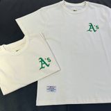  0642 - HÀNG CHÍNH HÃNG - ÁO THUN NEW ERA - LOGO A'S GREEN KEM - *BEIGE* - Code: 13086596 