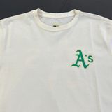  0642 - HÀNG CHÍNH HÃNG - ÁO THUN NEW ERA - LOGO A'S GREEN KEM - *BEIGE* - Code: 13086596 