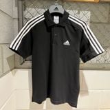  2566 - HÀNG CHÍNH HÃNG - ÁO ADIDAS POLO 2 SỌC LOGO NHỎ ĐEN - * BLACK * CODE : IC9310 